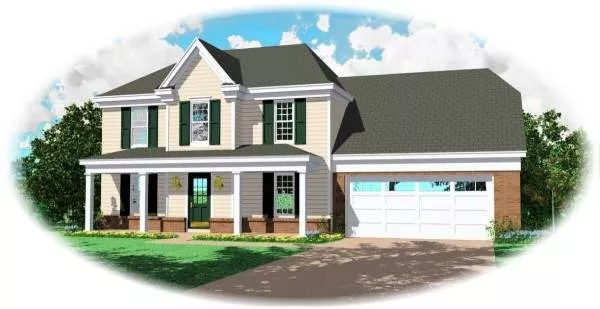 image of 2 story colonial house plan 8099